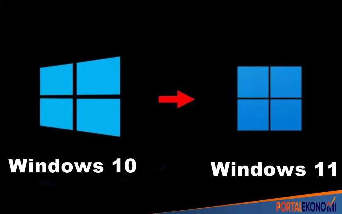 Bentuk dari Logo Windows 10 dengan windows 11
